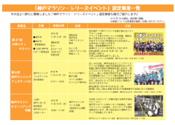 神戸マラソン・シリーズイベント認定事業一覧:（PDF:約 295KB）