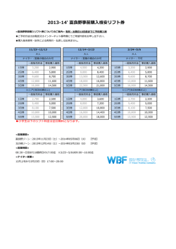 2013-14` 富良野事前購入格安リフト券