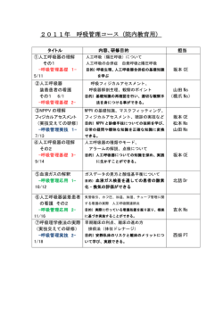 2011年 呼吸管理コース（院内教育用）