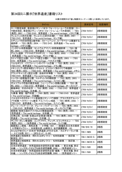 第34回ミニ展示『世界遺産』書籍リスト