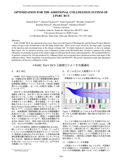 J-PARC 3GeV RCS入射部コリメータの最適化 P.296