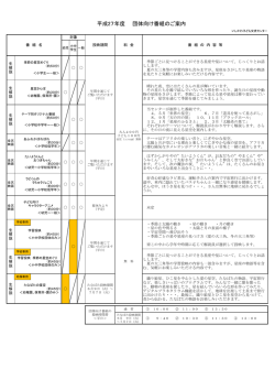 平成27年度 団体向け番組のご案内