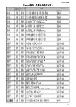 Biznet商品 長期欠品商品リスト - ishop