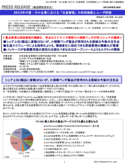 2013年中堅・中小企業における「生産管理」の利用実態