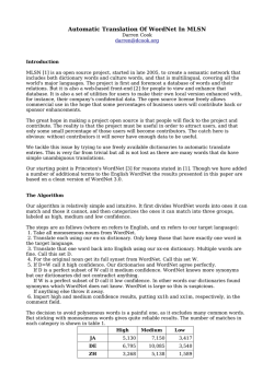 Automatic Translation Of WordNet In MLSN