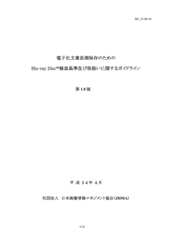電子化文書長期保存のための Blu-ray Disc&trade;検査基準及び
