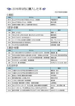 2016年9月の新着図書 《PDF》