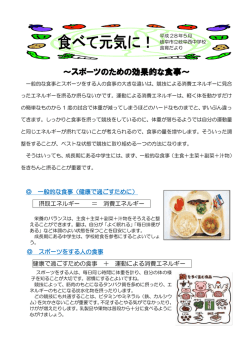 ～スポーツのための効果的な食事～