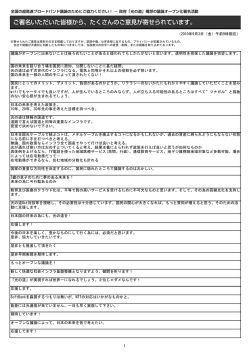 ご署名いただいた皆様から、たくさんのご意見が寄せられ