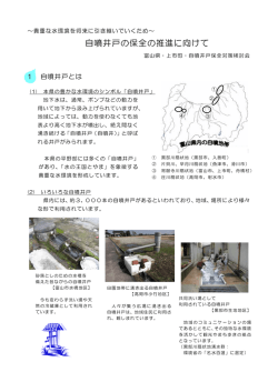 自噴井戸の保全の推進に向けて