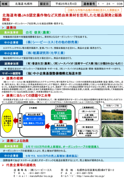 北海道有機JAS認定農作物など天然由来素材を活用した化粧品開発と