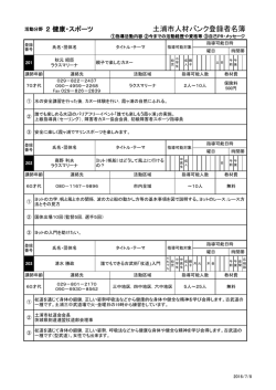 2 健康・スポーツ - 土浦市公式ホームページ