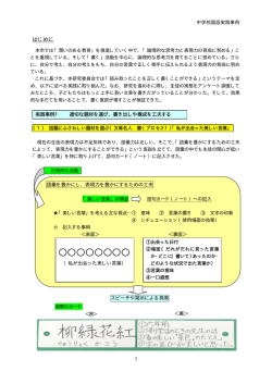 Page 1 中学校国語実践事例 1 実際のカード ＜表＞ ＜裏＞ はじめに