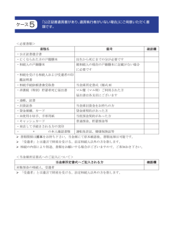 ケース 5 「公正証書遺言書があり、遺言執行者がいない場合」にご用意