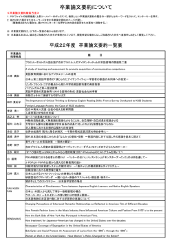 卒業論文要約について