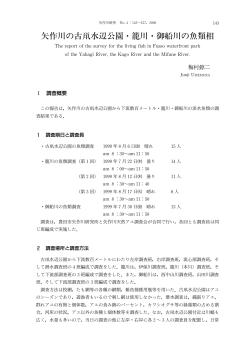 矢作川の古鼡水辺 園・籠川・御 川の魚類相