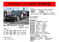 2009スーパー耐久参戦体制