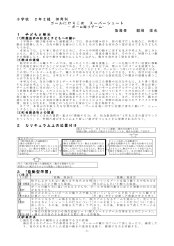 小学校 2年2組 体育科 ゴールにけりこめ スーパーシュート 指導者 舘岡