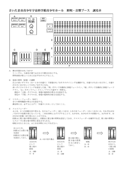 さいたま市青少年宇宙科学館青少年ホール 照明・音響ブース 調光卓