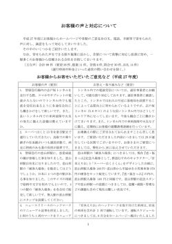 お客様の声と対応について