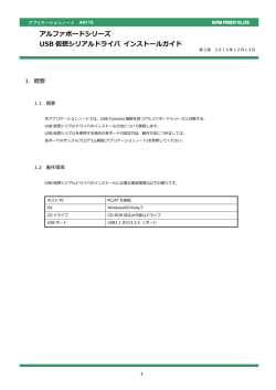 AN178 USB仮想シリアルドライバ インストールガイド