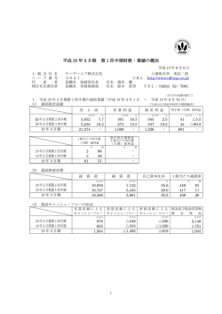 第1四半期財務・業績の概況