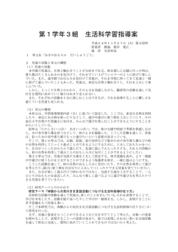 第1学年3組 生活科学習指導案