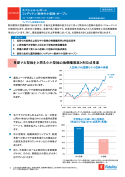 長期で大型株を上回る中小型株の株価騰落率と利益