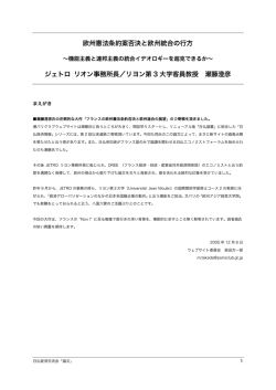 欧州憲法条約案否決と欧州統合の行方 - 日仏経済交流会（パリクラブ