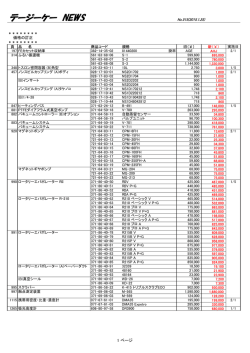 価格改定のお知らせ 2015年02月