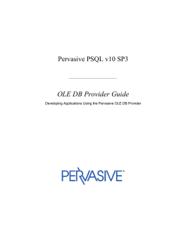 OLE DB Provider Guide