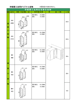 枠組壁工法用オリジナル金物 枠組壁工法用住宅接合金物