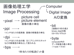 第1回：ディジタル画像の基礎