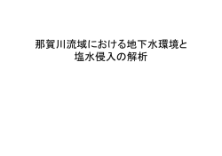 那賀川流域における地下水環境と 塩水侵入の解析