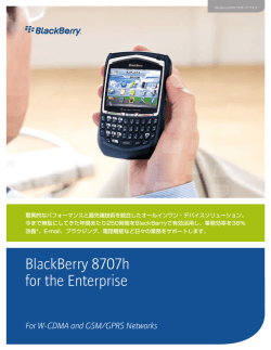 BlackBerry&reg; 8707h for the Enterprise