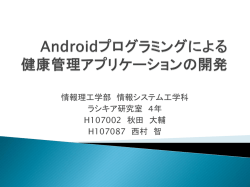 Androidプログラミングによる 健康管理アプリケーション