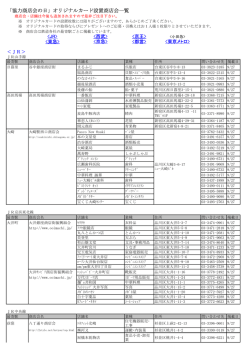 「協力商店会の日」オリジナルカード設置商店会一覧