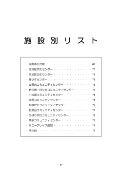 施 設 別 リ ス ト - 座間市民活動サポートセンター