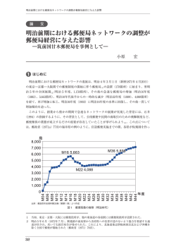 明治前期における郵便局ネットワークの調整が 郵便局経営