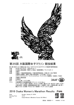 競技結果 - 第36回 大阪国際女子マラソン