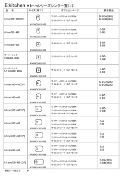 E:kitchen A1mmシリーズシンク一覧1/2