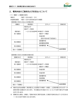 2．電気料金のご請求およびお支払いについて