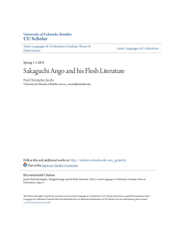 Sakaguchi Ango and his Flesh Literature - CU Scholar