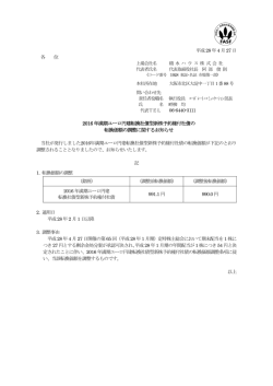2016 年満期ユーロ円建転換社債型新株予約権付社債の 転換価額の