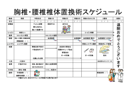 胸椎・腰椎椎体置換術スケジュール