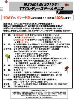 要項 - TTC テニススクール 吉田記念テニス研修センター