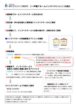 【一戸建てホームインスペクション】の流れ