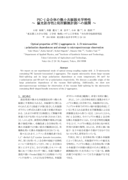 PIC-J 会合体の微小共振器光学特性 ～ 偏光依存性と局所顕微計測へ