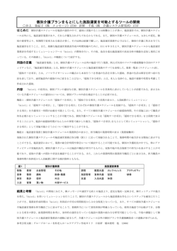 個別介護プランをもとにした施設運営を可能とするツールの開発 （第15回