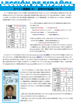 スペイン語講座（Ⅱ） 目的の代名詞について